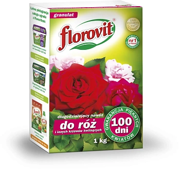 Florovit гранулированный пролонгированного действия для роз и других цветущих кустарников, коробка 1 кг