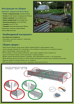 Грядка Perfo металл, 0,4 * 2,0 * 0,7 м, уп 