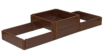 Клумба-конструктор из ПВХ, коричневый, (h 0,22 м, 3 панели * 0.6 м), уп