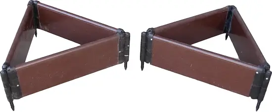 Клумба-конструктор из ПВХ, коричневый, (h 0,22 м, 3 панели * 0.9 м), уп