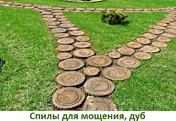 Спилы поквадратно осина для мощения (Ø 10-35см, h 8см), м.кв