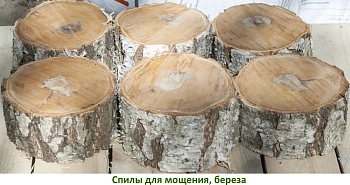 Спилы поквадратно осина для мощения (Ø 10-35см, h 8см), м.кв